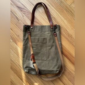 Canvas and Leather Tap & Dye tote
